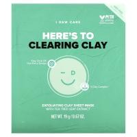 ราคา I Dew Care, Here´s To Clearing Clay, Exfoliating Clay Beauty Sheet Mask, 4 Sheet Masks, 0.67 oz (19 g) Each (IDC-72613)