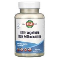 ราคา KAL, 100% Vegetarian MSM & Glucosamine, 60 Tablets (CAL-12959)