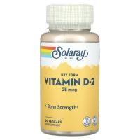 ราคา Solaray, Dry Form Vitamin D-2, 25 mcg, 60 VegCaps (SOR-11266)