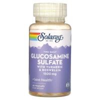 ราคา Solaray, Glucosamine Sulfate, with Turmeric & Boswellia, 750 mg, 60 Vegcaps (SOR-08151)