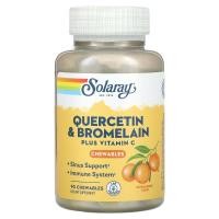 ราคา Solaray, Quercetin & Bromelain Plus Vitamin C Chewables, Natural Orange, 90 Chewables (SOR-55387)
