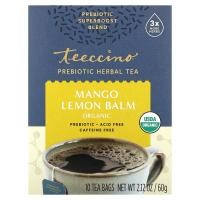 ราคา Teeccino, Organic Prebiotic Herbal Tea, Mango Lemon Balm, Caffeine Free, 10 Tea Bags, 2.12 oz (60 g) (TEE-46030)