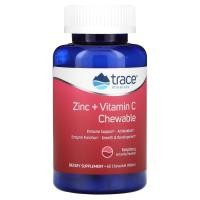ราคา Trace Minerals ®, Zinc + Vitamin C Chewable, Raspberry, 60 Chewable Wafers (TMR-00497)
