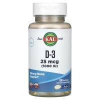 ราคา KAL, D-3 , 25 mcg (1,000 IU), 200 Softgels (CAL-42858)