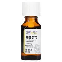 ราคา Aura Cacia, Pure Essential Oil in Jojoba Oil, Rose Otto , 0.5 fl oz (15 ml) (AUR-91226)