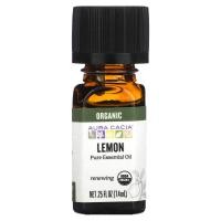 ราคา Aura Cacia, Organic Lemon, .25 fl oz (7.4 ml) (AUR-90810)