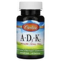 ราคา Carlson, Vitamins A - D3 - K2, 60 Soft Gels (CAR-11900)