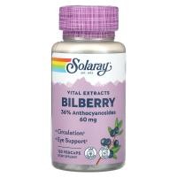 ราคา Solaray, Vital Extracts, Bilberry, 60 mg, 120 VegCaps (SOR-03111)