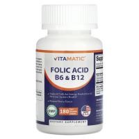 ราคา Vitamatic, Folic Acid B6 & B12, Natural Berry, 180 Fast Dissolve Tablets (VMC-47327)