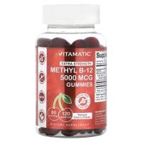 ราคา Vitamatic, Methyl B-12 Gummies, Extra Strength, Natural Cherry, 2,500 mcg, 120 Gummies (VMC-47229)