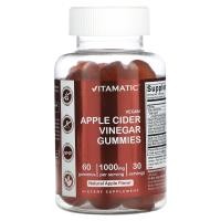 ราคา Vitamatic, Vegan Apple Cider Vinegar, Natural Apple, 500 mg, 60 Gummies (VMC-47067)