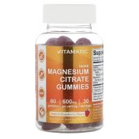ราคา Vitamatic, Vegan Magnesium Citrate Gummies, Natural Raspberry, 300 mg, 60 Gummies (VMC-47069)