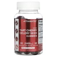 ราคา Vitamatic, Vegan Tart Cherry Celery Seed, Natural Cherry, 1,200 mg, 60 Gummies (VMC-47113)