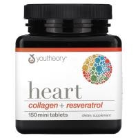 ราคา Youtheory, Heart, Collagen + Resveratrol, 150 Mini Tablets (YOU-00783)