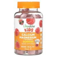 ราคา Lifeable, Kids Calcium Magnesium + Vitamin D3 Gummies, Natural Raspberry, 90 Gummies (LFB-06235)