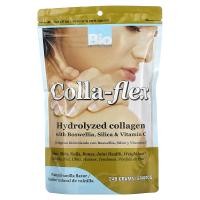 ราคา Bio Nutrition, Colla-Flex, Hydrolyzed Collagen with Boswellia, Silica & Vitamin C, Natural Vanilla, 240 g (BIU-00308)
