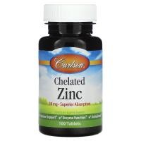 ราคา Carlson, Chelated Zinc, 30 mg, 100 Tablets (CAR-05771)