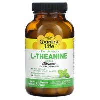 ราคา Country Life, L-Theanine, 100 mg, 60 Chewable Tablet (CLF-01414)