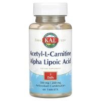 ราคา KAL, Acetyl-L-Carnitine & Alpha Lipoic Acid, 60 Tablets (CAL-11760)
