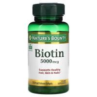 ราคา Nature's Bounty, Biotin, 5,000 mcg, 72 Rapid Release Softgels (NRT-13430)