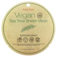 ราคา Purederm, Vegan Tea Tree Sheet Beauty Mask, 1 Sheet Mask, 0.81 oz (23 g) (PDM-32201)