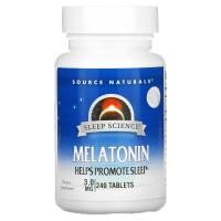 ราคา Source Naturals, Sleep Science, Melatonin, 3 mg, 240 Tablets (SNS-00552)