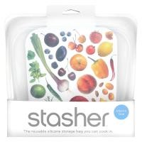 ราคา Stasher, ถุงซิลิโคนสำหรับจัดเก็บแบบใช้ซ้ำ ไซส์แซนวิช สีใส ขนาด 15 ออนซ์ (450 มล.) (SHR-01259)