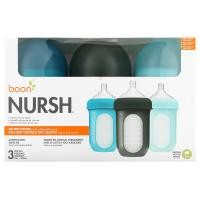 ราคา Boon, Nursh, Silicone Pouch Bottle, 3m+, Medium, 3 Bottles, 8 oz (236 ml) Each (OON-11225)