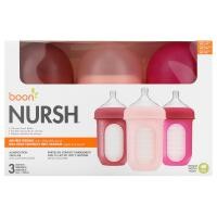 ราคา Boon, Nursh, Silicone Pouch Bottle, 3m+, Medium, 3 Bottles, 8 oz (236 ml) Each (OON-11226)
