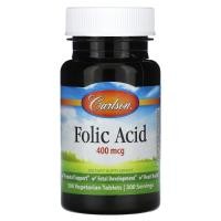 ราคา Carlson, Folic Acid, 400 mcg, 300 Vegetarian Tablets (CAR-02653)