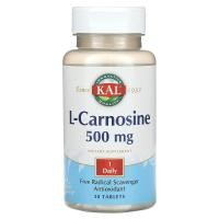 ราคา KAL, L-Carnosine, 500 mg, 30 Tablets (CAL-10578)