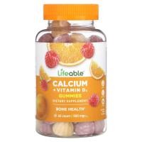 ราคา Lifeable, Calcium + Vitamin D3 Gummies, Natural Fruit, 60 Gummies (LFB-06215)