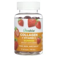 ราคา Lifeable, Collagen + Vitamin C Gummies, Natural Strawberry, 50 mg, 60 Gummies (LFB-73070)