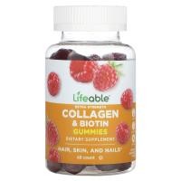ราคา Lifeable, Extra Strength Collagen & Biotin Gummies, Natural Raspberry, 60 Gummies (LFB-73069)