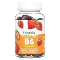 ราคา Lifeable, Vitamin B6 Gummies, High Potency, Natural Strawberry, 50 mg, 60 Gummies (LFB-73020)