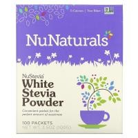 ราคา NuNaturals, NuStevia หญ้าหวานสีขาวชนิดผง บรรจุ 100 ซอง ขนาด 3.5 ออนซ์ (100 ก.) (NNS-00158)