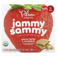 ราคา Plum Organics, Jammy Sammy, Snack Size Sandwich Bar, 15 Months & Up, Peanut Butter & Strawberry, 5 Bars, 1.02 oz (29 g) Each (PLO-00243)