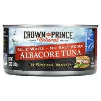 ราคา Crown Prince Natural, Albacore Tuna, Solid White - No Salt Added, In Spring Water, 12 oz (340 g) (CPN-00849)