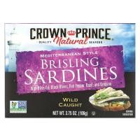 ราคา Crown Prince Natural, Brisling Sardines, Mediterranean Style, 3.75 oz (106 g) (CPN-00805)