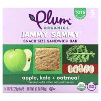 ราคา Plum Organics, Jammy Sammy, Snack Size Sandwich Bar, 15 Months and Up, Apple, Kale + Oatmeal, 5 Bars, 1.02 oz (29 g) Each (PLO-01403)