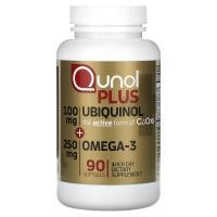 ราคา Qunol, Plus Ubiquinol + Omega-3, 100 mg + 250 mg, 90 Softgels (QNL-00122)