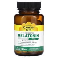 ราคา Country Life, Melatonin, 3 mg, 90 Tablets (CLF-01689)