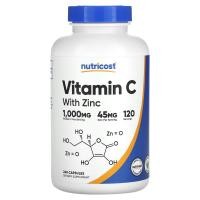 ราคา Nutricost, Vitamin C with Zinc, 240 Capsules (NCS-67153)
