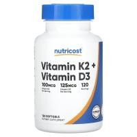 ราคา Nutricost, Vitamin K2 + Vitamin D3, 120 Softgels (NCS-00866)