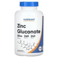 ราคา Nutricost, Zinc Gluconate, 50 mg, 240 Capsules (NCS-93628)