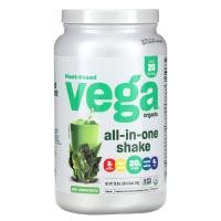 ราคา Vega, Plant-Based, Organic All-In-One Shake, Plain Unsweetened, 26.9 oz (763 g) (VEG-00475)