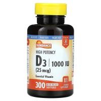 ราคา Sundance Vitamins, High Potency Vitamin D3, 25 mcg (1,000 IU), 300 Quick Release Softgels (SDE-10306)