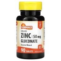 ราคา Sundance Vitamins, Zinc Gluconate, 50 mg, 90 Tablets (SDE-10319)
