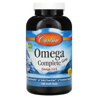 ราคา Carlson, Omega Complete Gems, Omega-3-6-9, Natural Lemon, 180 Soft Gels (CAR-01733)
