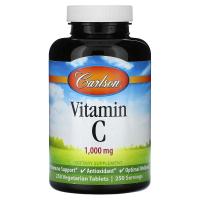 ราคา Carlson, Vitamin C, 1,000 mg, 250 Vegetarian Tablets (CAR-33070)